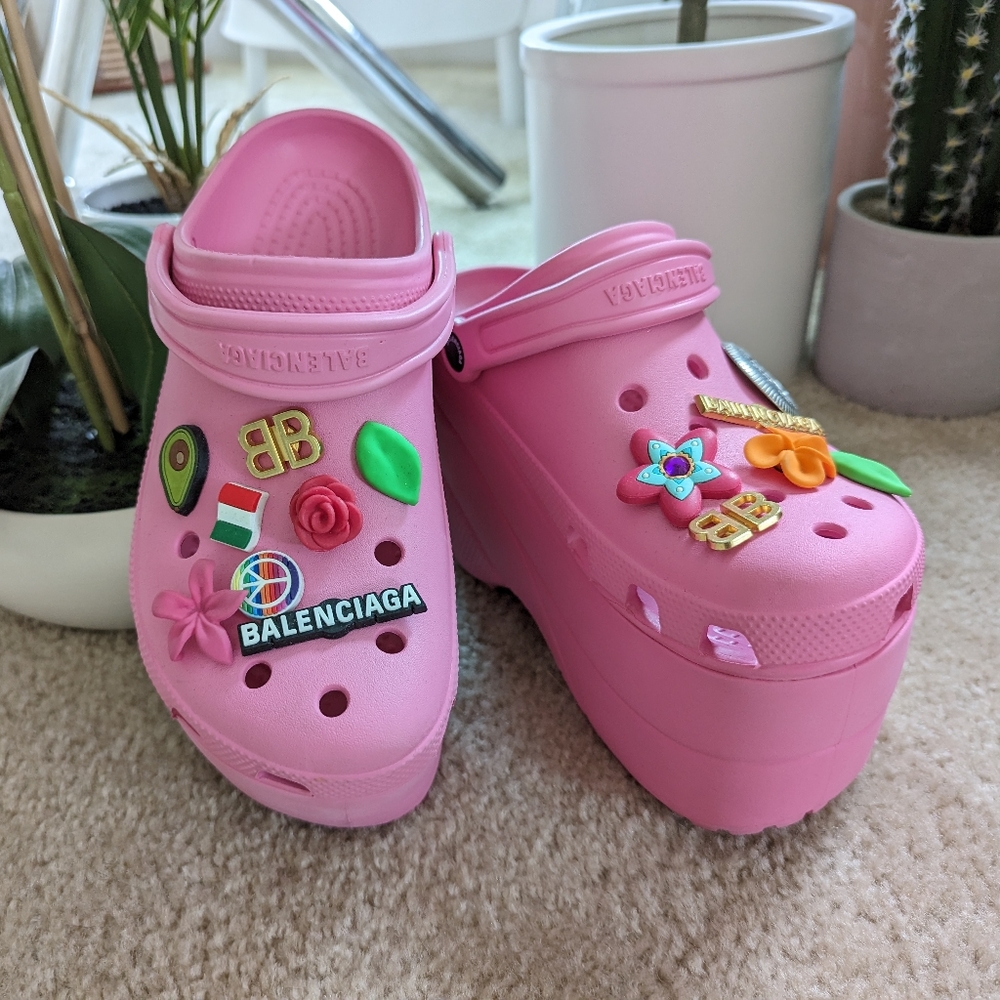 Balenciaga Pink Platform Crocs